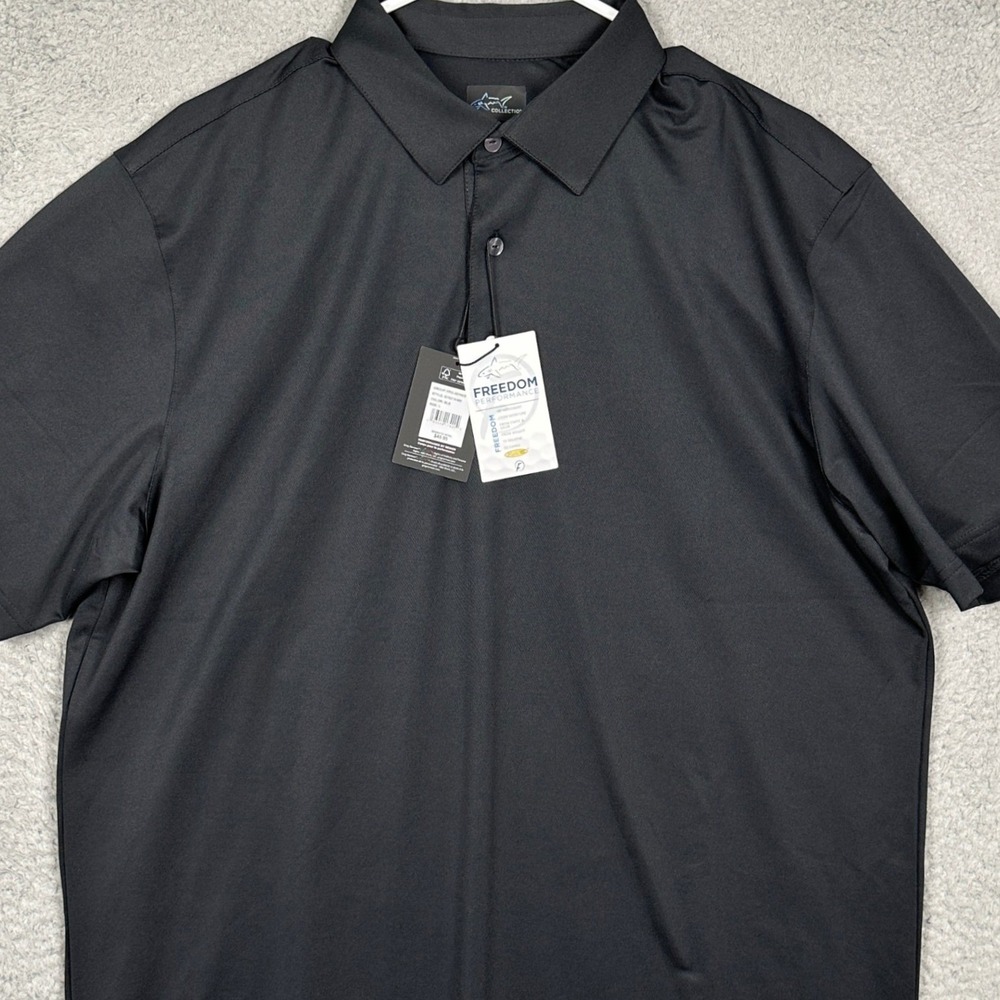 NEW Greg Norman Polo Shirt Mens Large PlayDry Black Freedom Performance Rugby